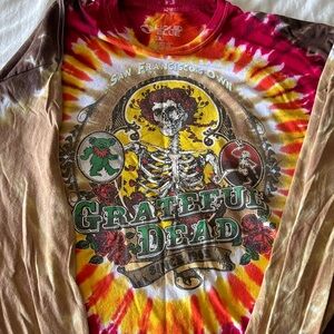 Grateful Dead Red and Yellow Tie-Dye Shirt